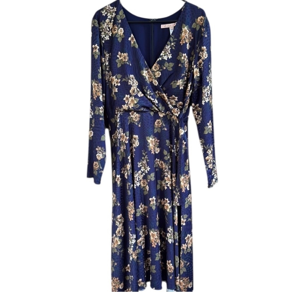 EUC Anthropologie Hutch Juliet Faux Wrap
Dress Blue Floral Size 14